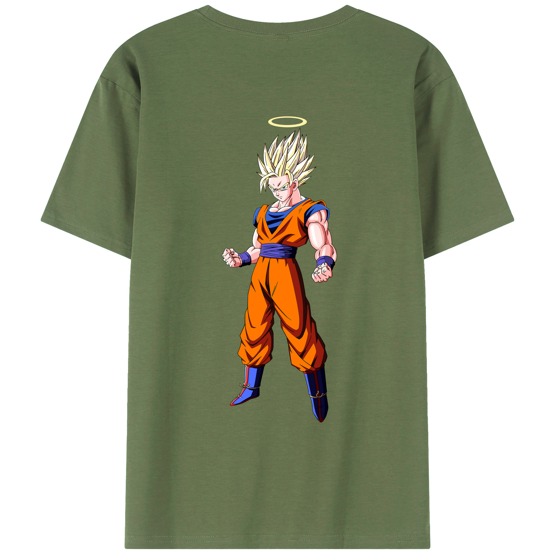 （画像用） ドラゴンボール 孫悟空（そん ごくう）Son Goku カカロット DRAGON BALL Kakarotto 綿100％ メンズ半袖Tシャツ（バックプリント） 通気性